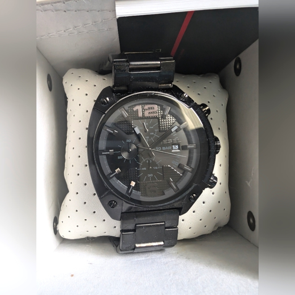 Diesel Advanced Chronograph Black Dial Black Ion-plated Men's Watch DZ4223